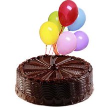 1 Kg Dark Chocolate cake with 12 Air Blown Balloons